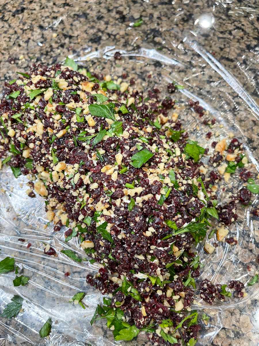 cranberry, walnut and parsley