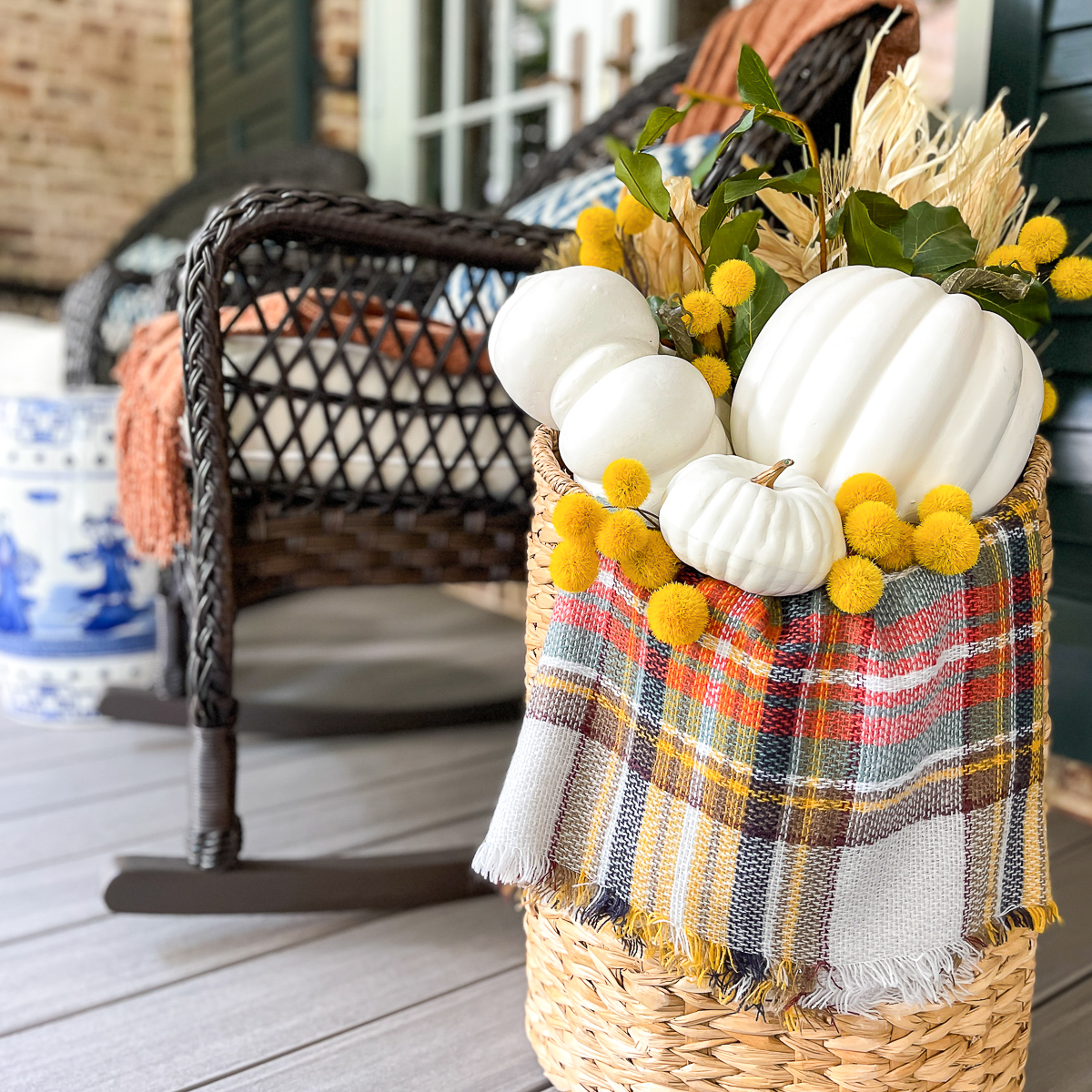 How to Create a Fall Pumpkin and Floral Basket