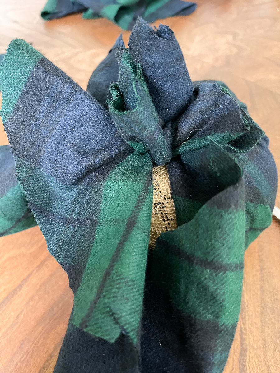 pumpkin with plaid fabric