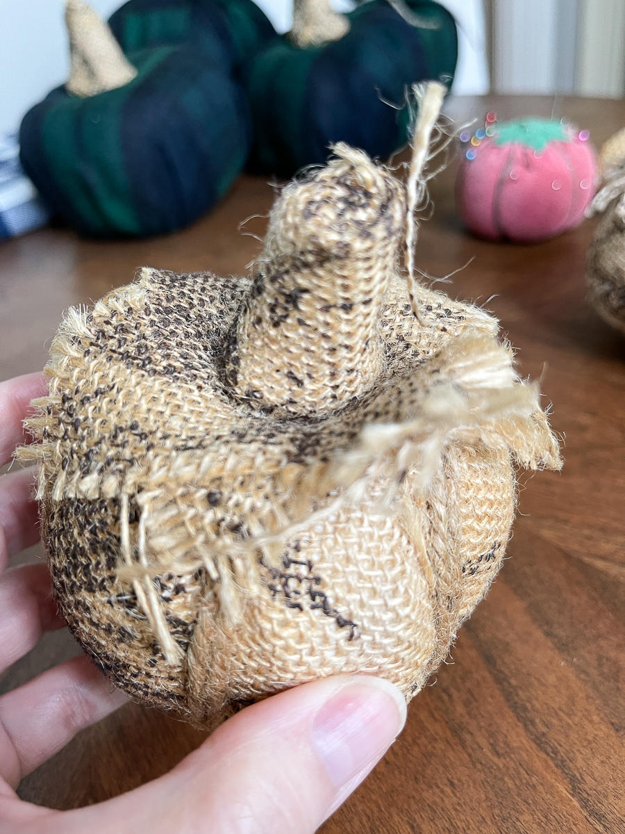 burlap pumpkin