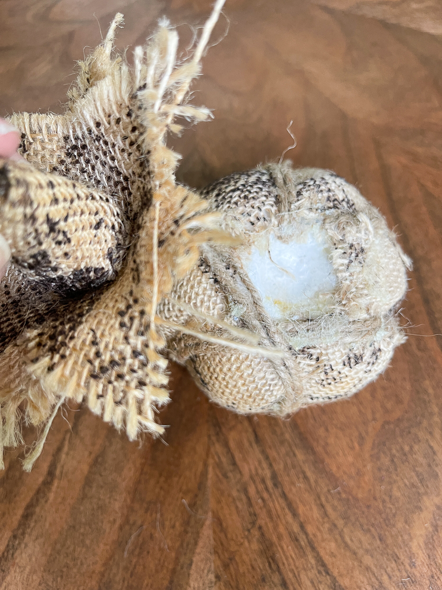 deconstructed faux pumpkin