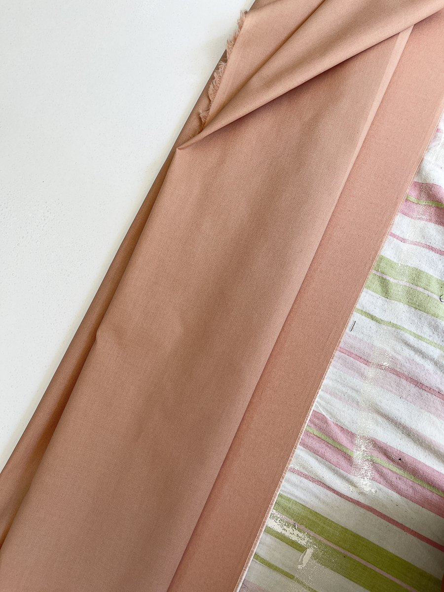 rolled pink fabric