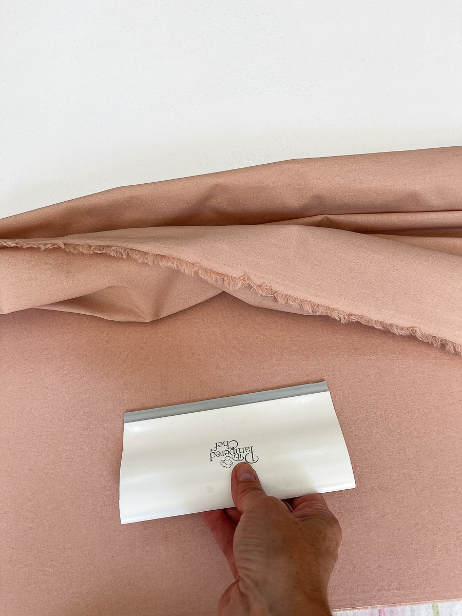 applying fabric to board