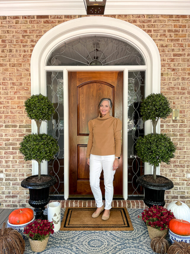 woman with pumpkins