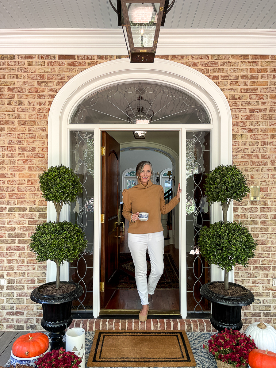 woman holding mug