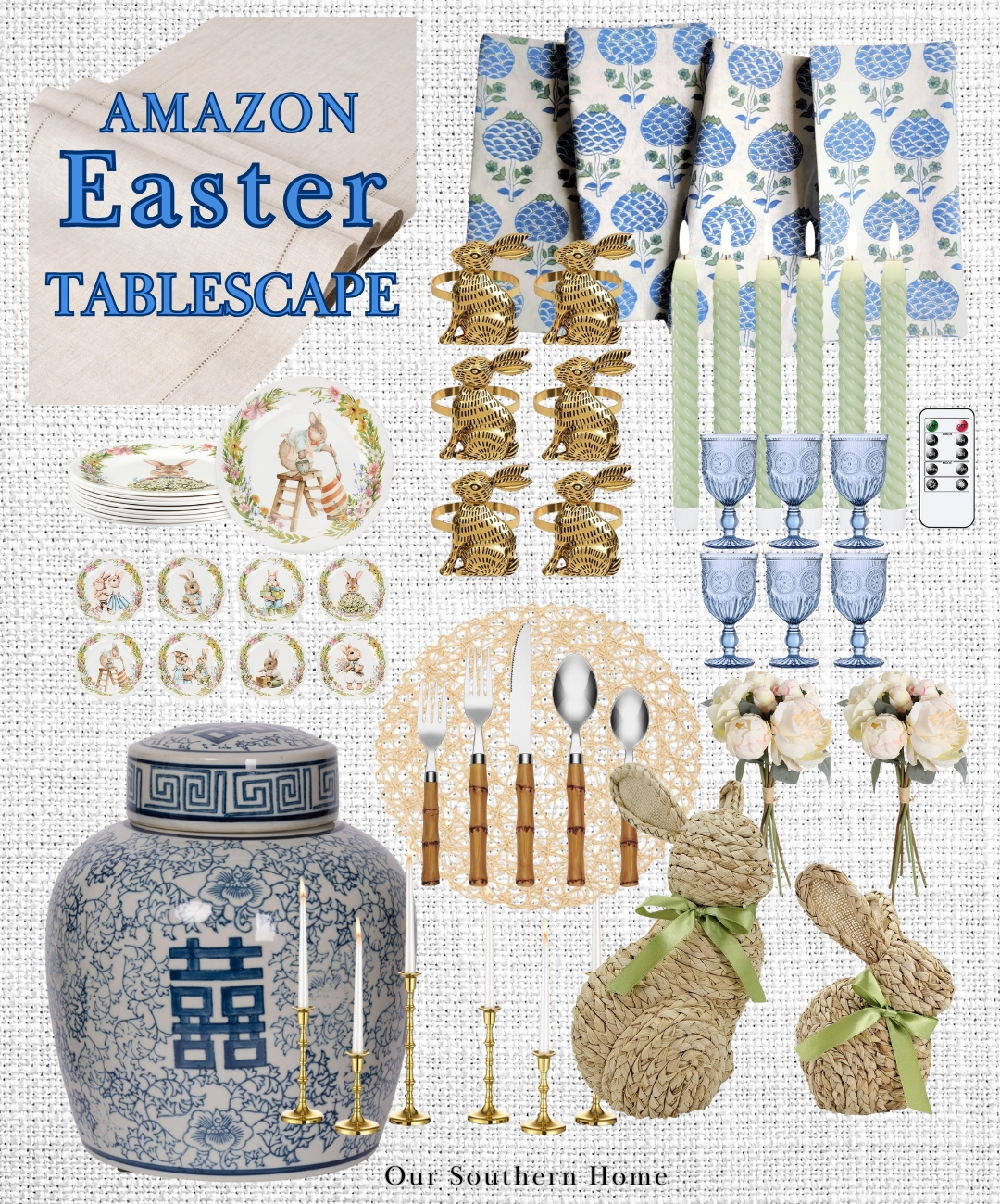 collage of easter decor