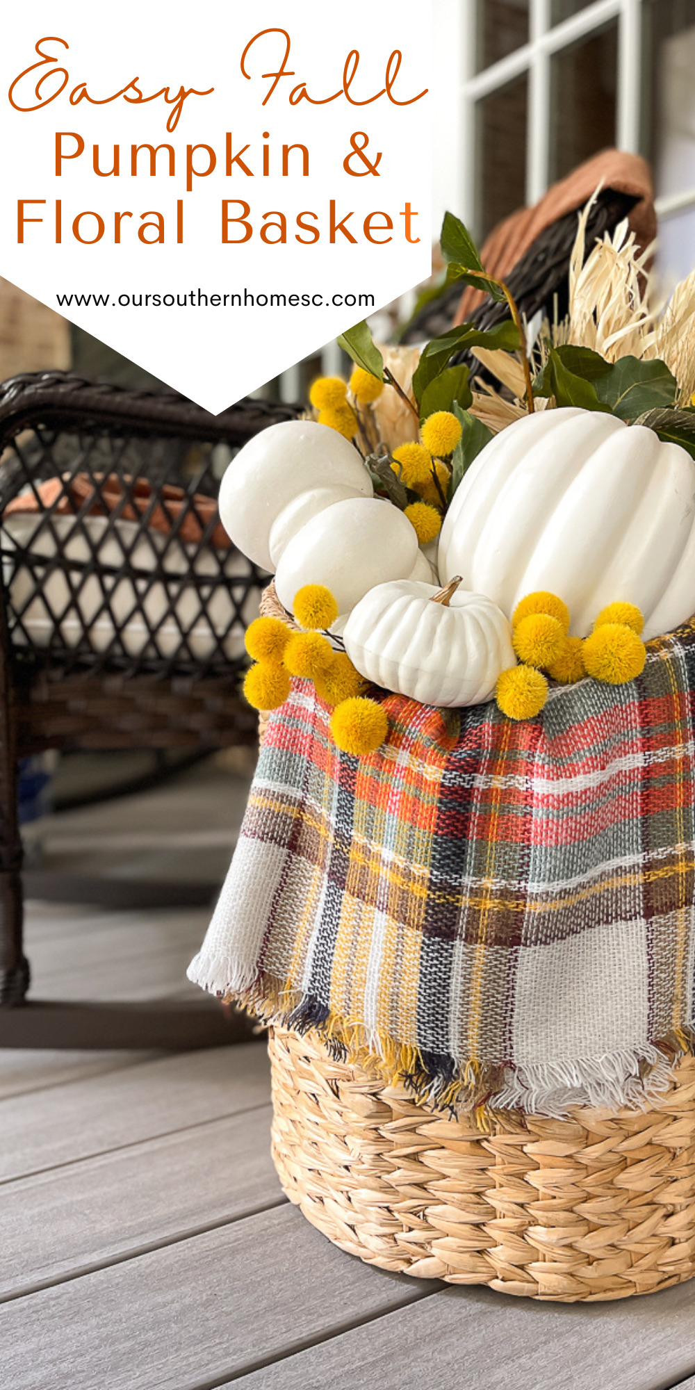 fall pumpkins in a basket