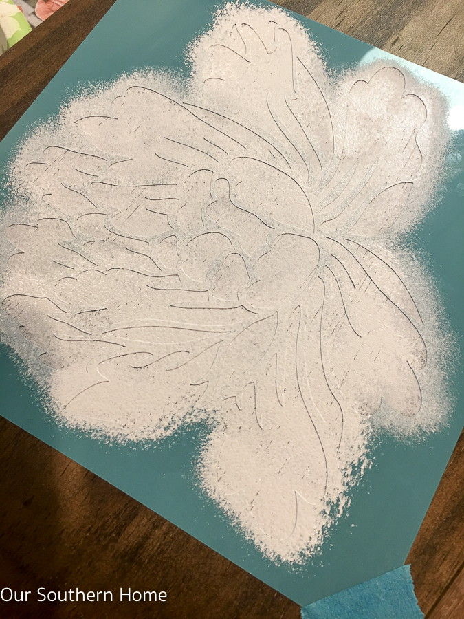 DIY stenciled essential oils storage box is a simple spruce up to unfinished storage.