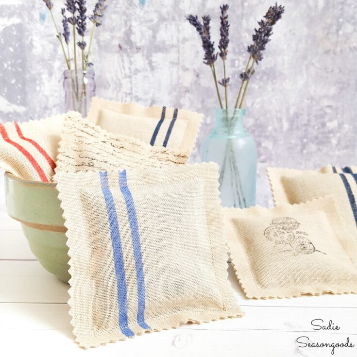 Image for Faking the Look of Grain Sack Fabric for DIY Lavender Sachets