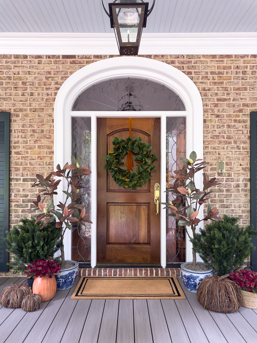 fall porch wiith cozy entrance