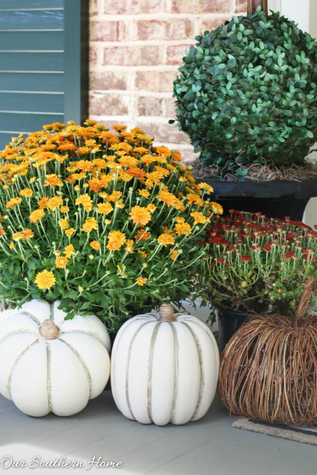 Fall home tour full of ideas for your porch and vignettes within you house via Our Southern Home