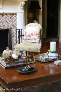 Fall home tour full of ideas for your porch and vignettes within you house via Our Southern Home