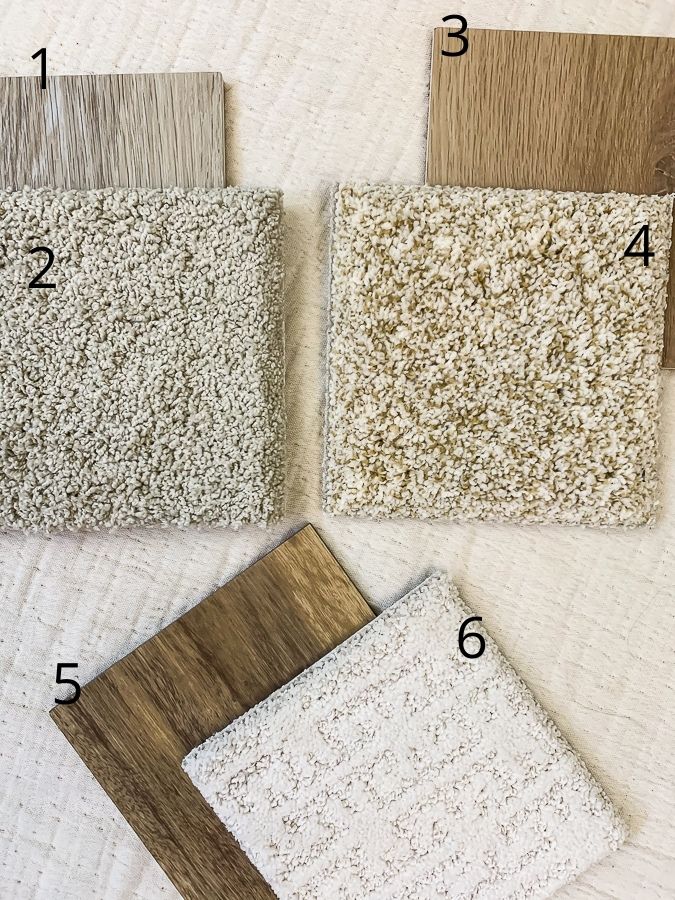 numbered flooring samples