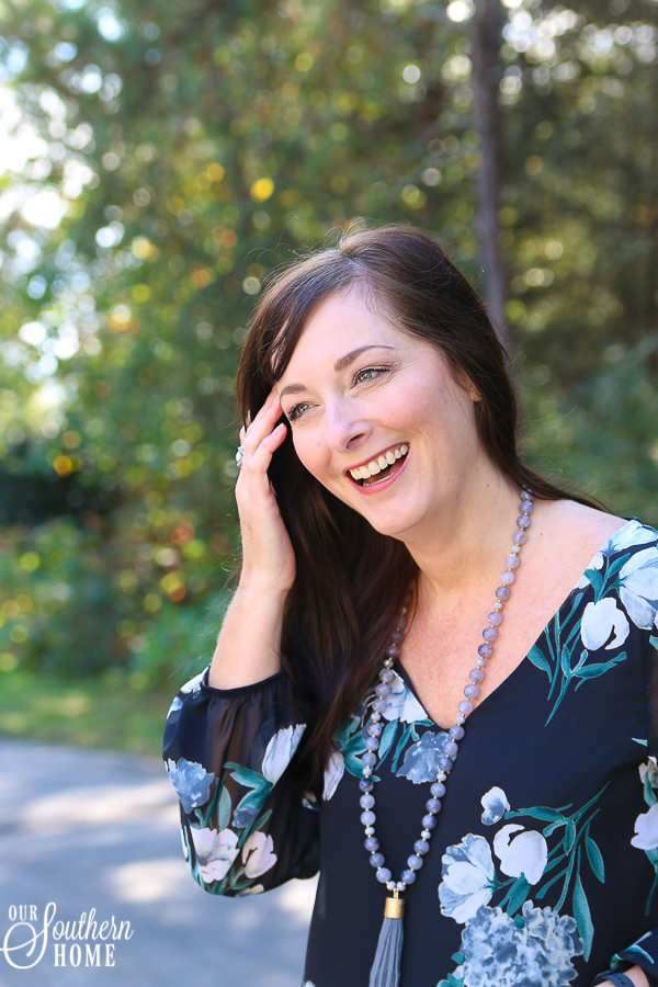 Florals are big for fall this year! They can be both romantic and edgy! #fallfashion #fashionover40 #over40style #falldresses