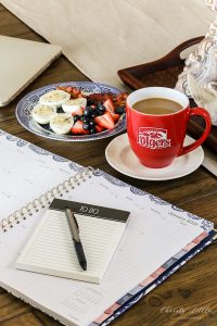 calendar, breakfast and coffee