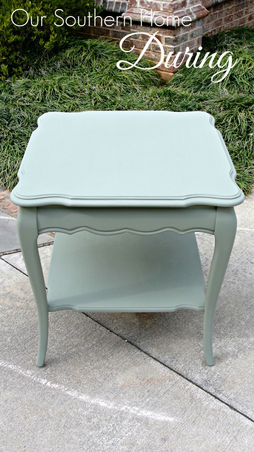 french country painted end table by our southern home