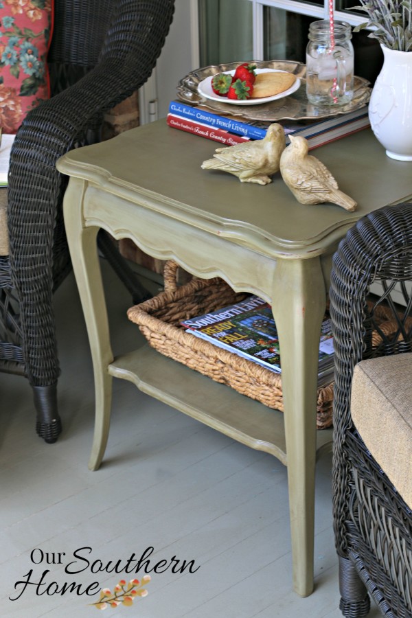 french country painted end table by our southern home