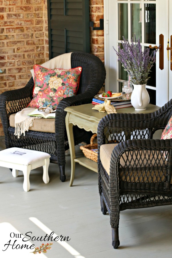 french country painted end table by our southern home