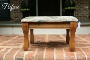 French Country sheep stool makeover using an image transfer technique by Our Southern Home #themedfurnituremakeoverday