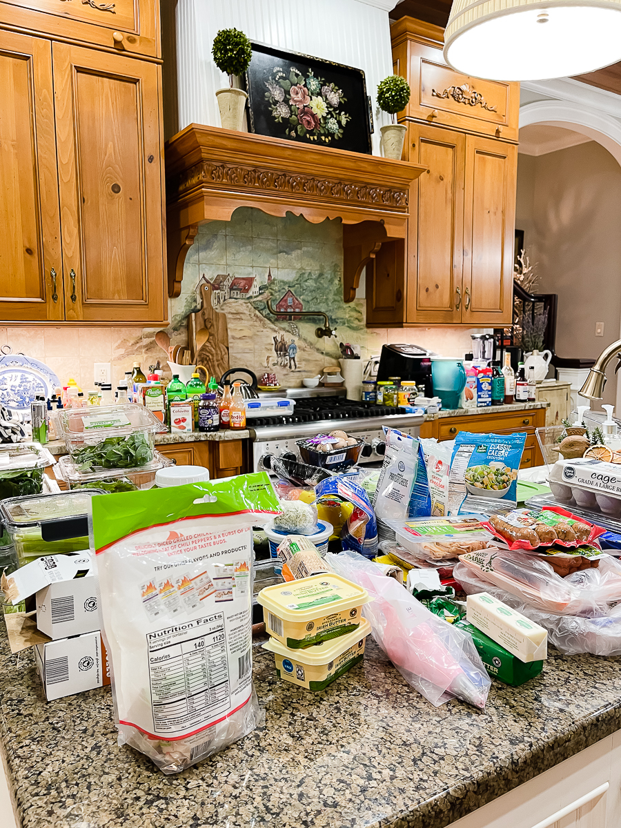 food on counters