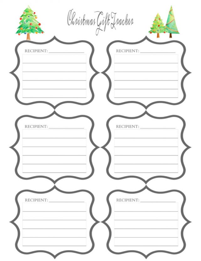 gift tracker printable