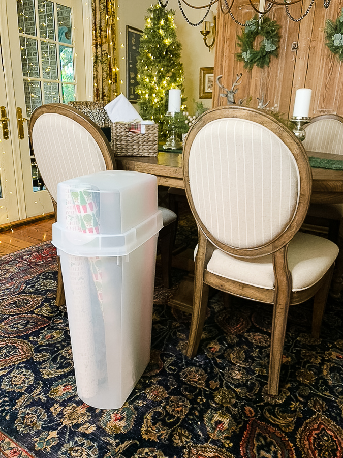plastic gift wrap organizer