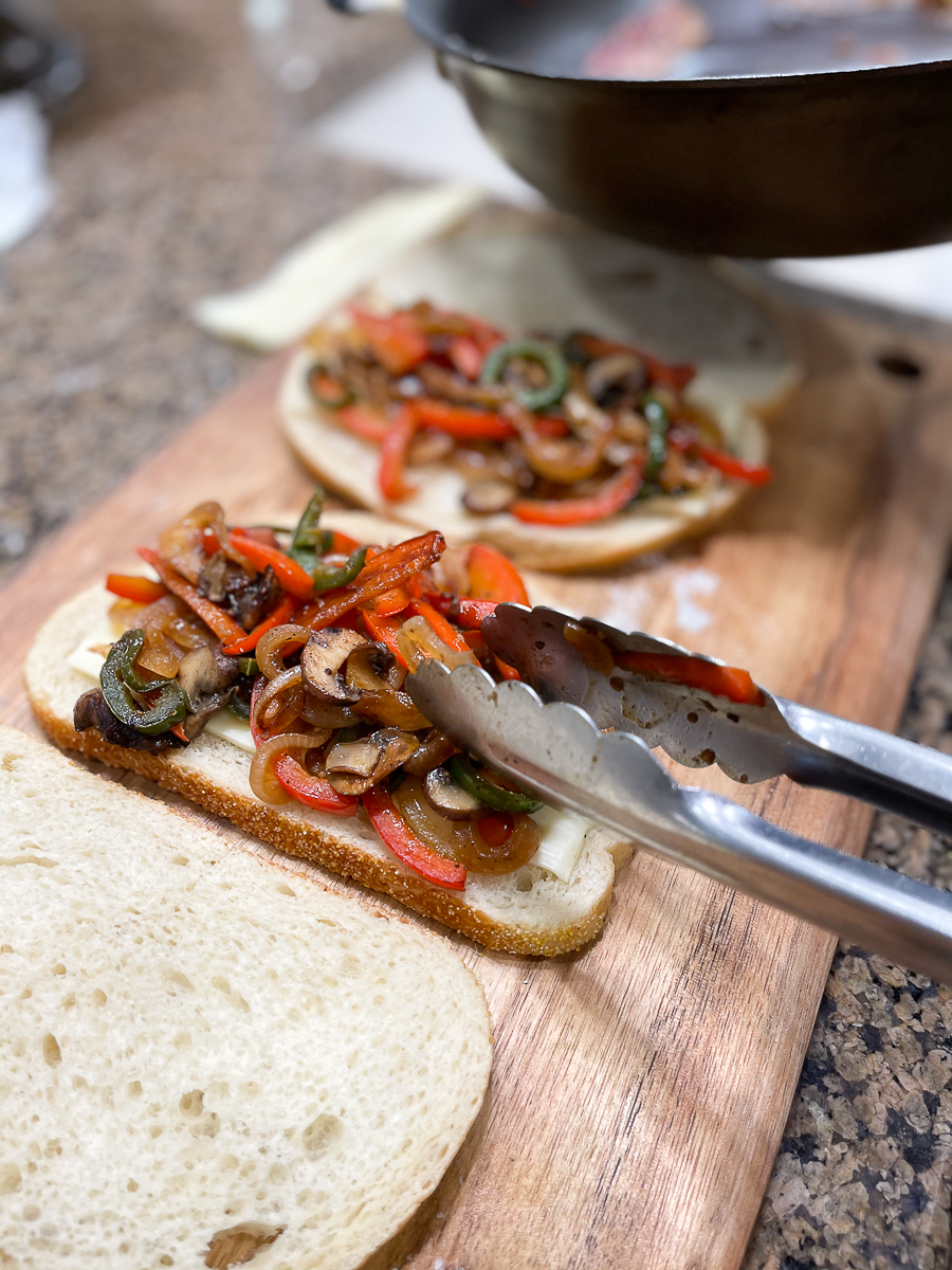 veggies on bread