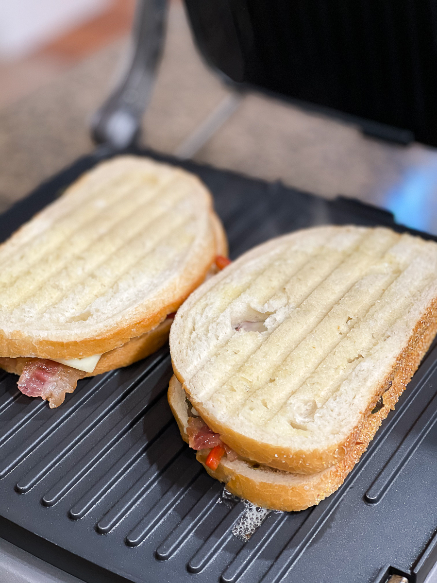 sandwich on panini press