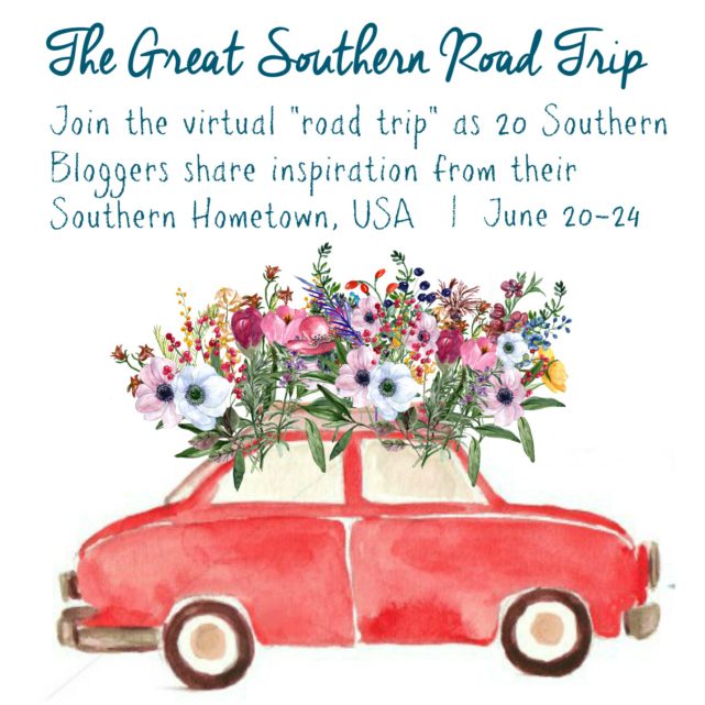Come along and take a virtual road trip of the south with a group of southern bloggers. Guaranteed to spark your creativity and give you new vacation plans!