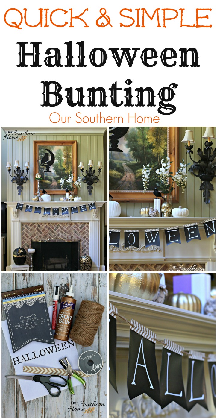 Simple and quick Halloween Bunting tutorial by Our Southern Home