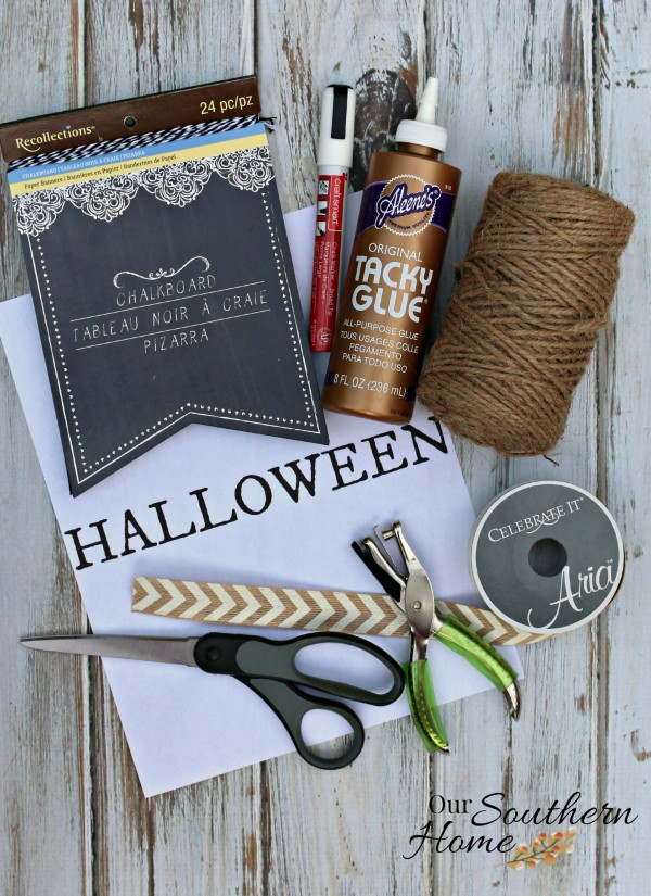 Simple and quick Halloween Bunting tutorial by Our Southern Home