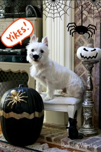 Halloween mantel for #DecorEnthusiast monthly challenge. This go around is One Space, Three Ways {Holiday Edition}