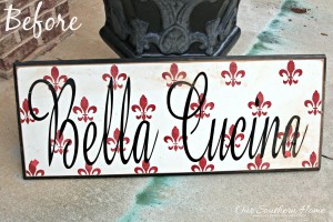 Hand-painted garden sign tutorial with a thrift store sign by Our Southern Home