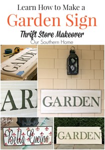 Hand-painted garden sign tutorial with a thrift store sign by Our Southern Home