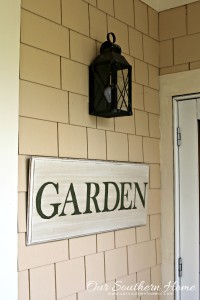 Hand-painted garden sign tutorial with a thrift store sign by Our Southern Home