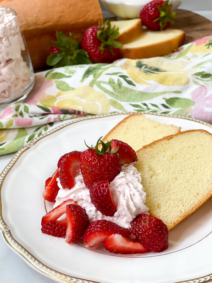 Pound Cake with Strawberries and Whipped Cream