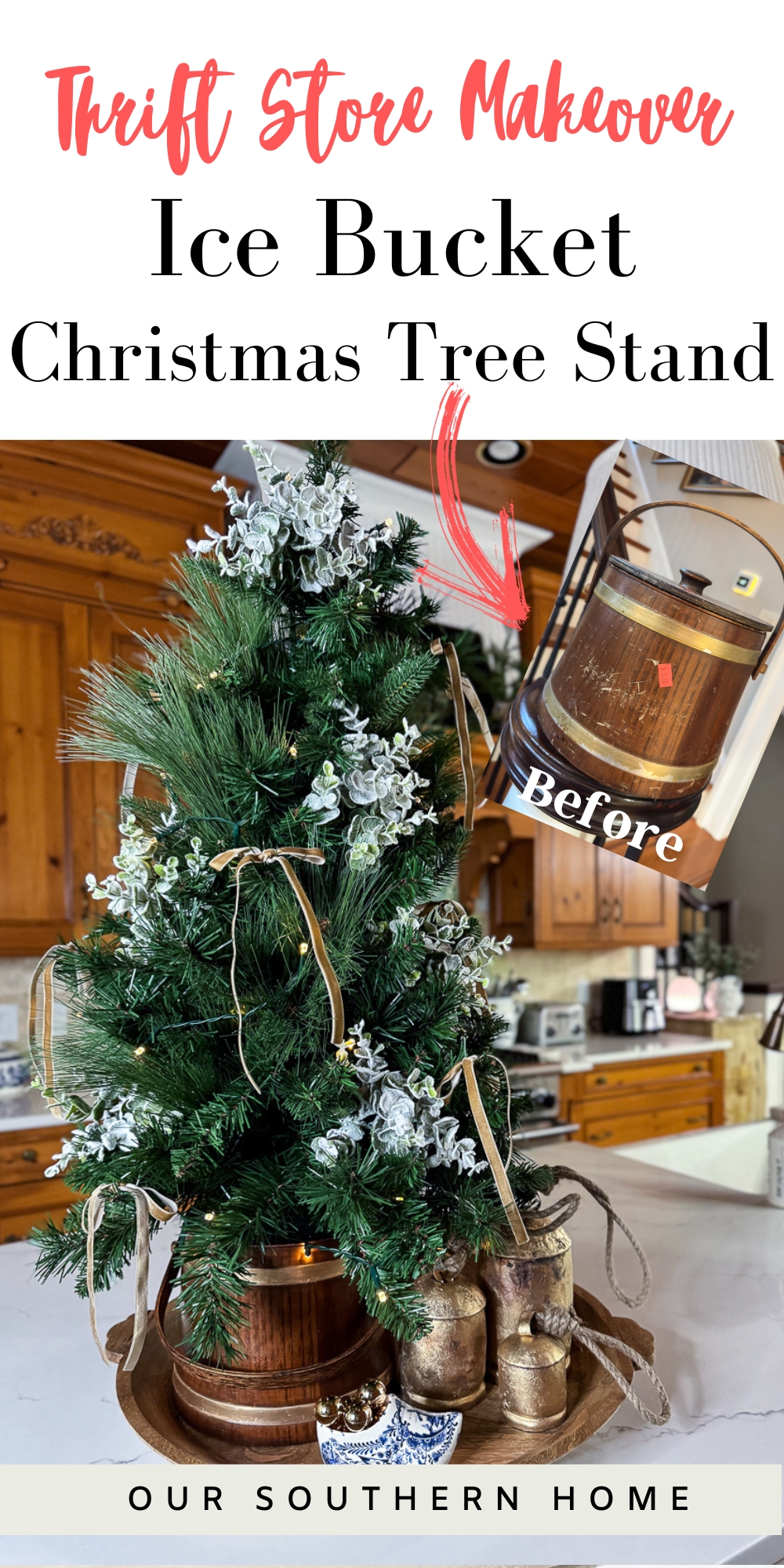 christmas tree on kitchen counter
