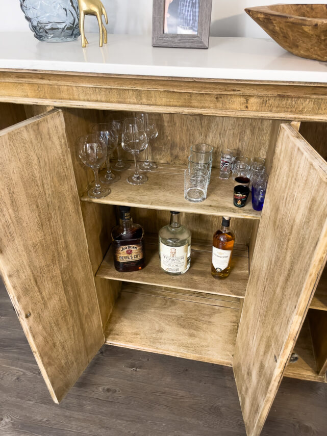 DIY Upcycled Bar from the Top of Hutch Our Southern Home