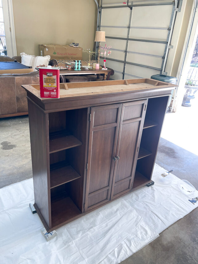 DIY Upcycled Bar from the Top of Hutch Our Southern Home