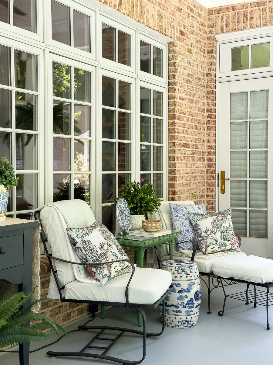 two chairs on porch