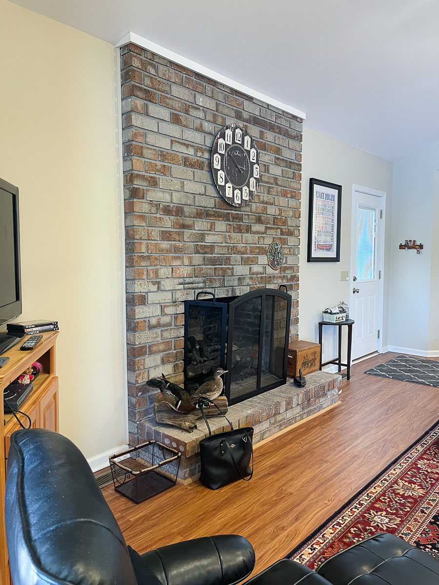 brick fireplace