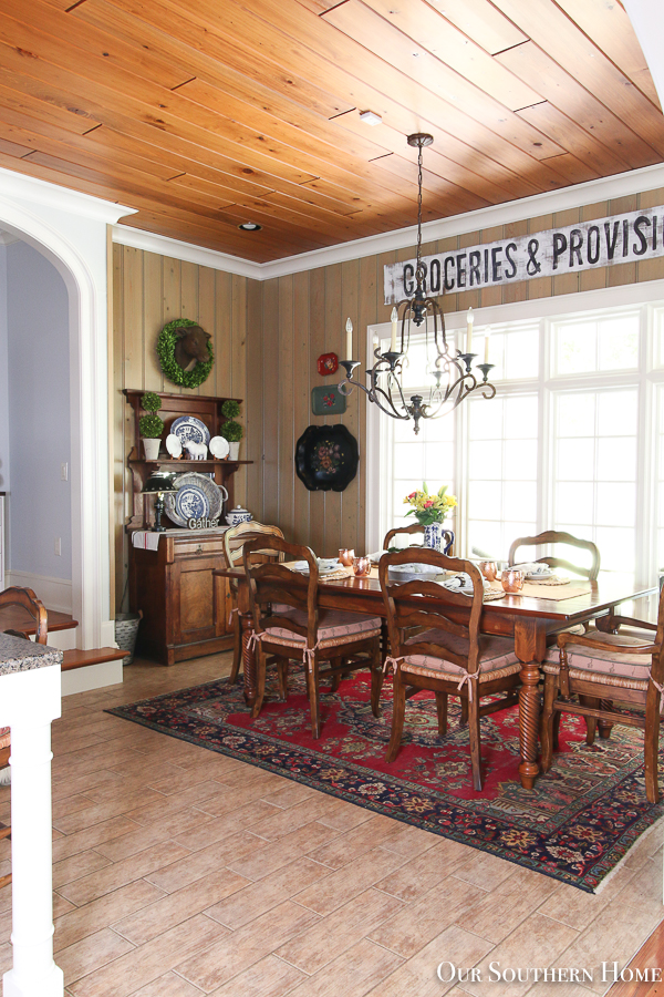 dining table with chairs in a kitchen