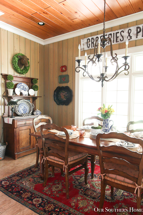 dining table with chairs in a kitchen