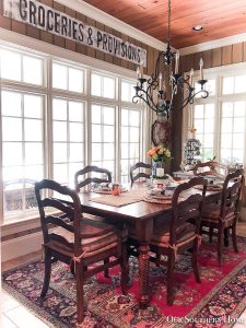 kitchen table with flowers