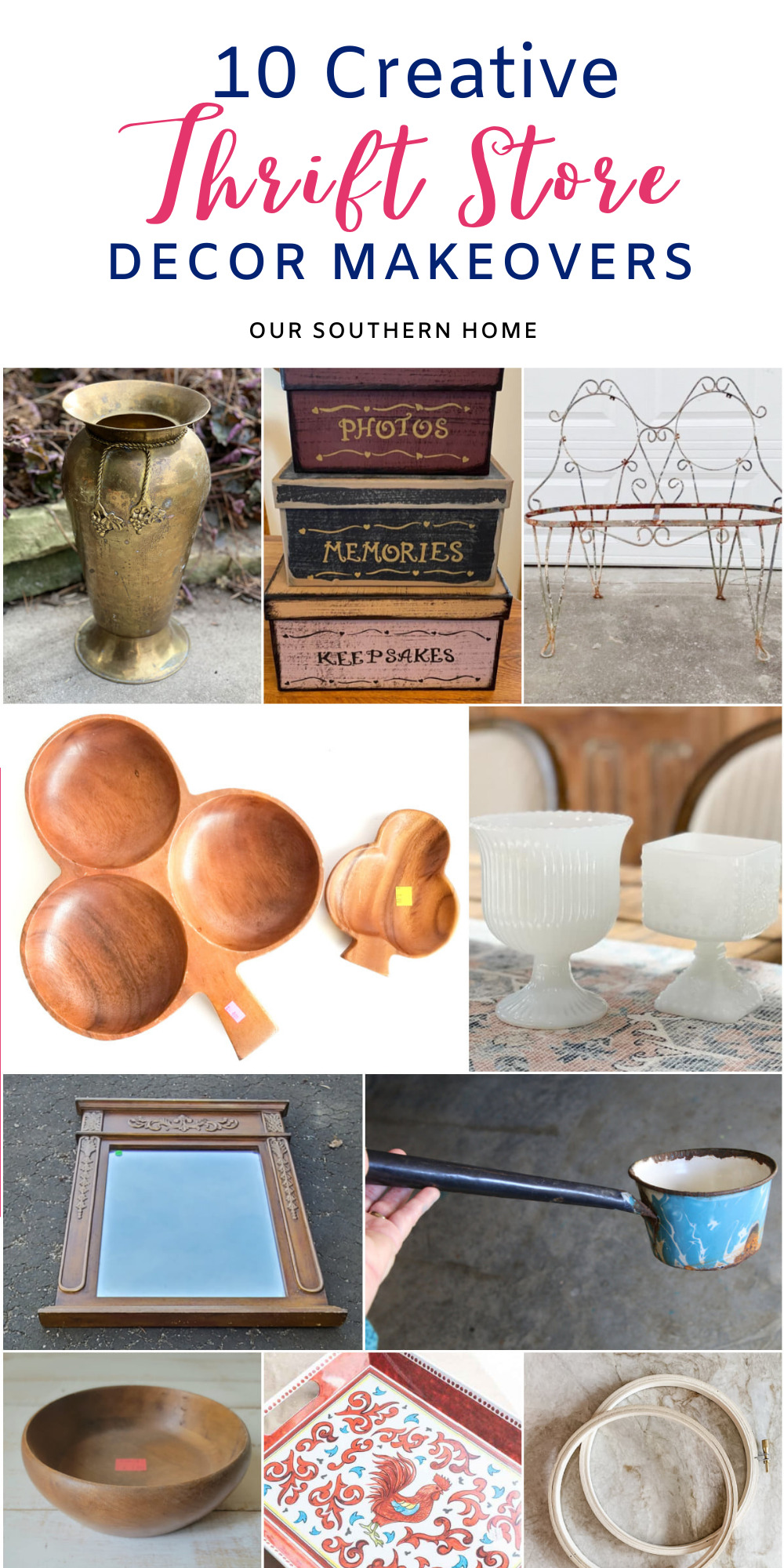 collage of 10 thrift store before photos