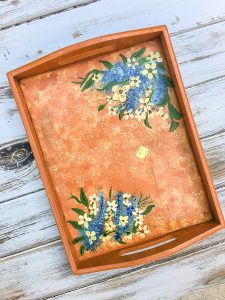 Thrift store tray makeover with a masculine look for a college apartment. #thriftstore #makeover #tray #apartmentdecor #college