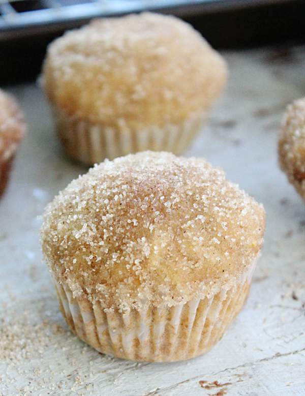 mini cinnamon sugar applesauce muffins