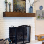 fireplace mantel with decor