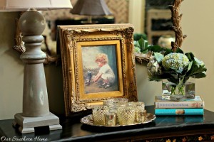Month 2 in One space, three ways decorating challenge with tips on using what you have by Our Southern Home