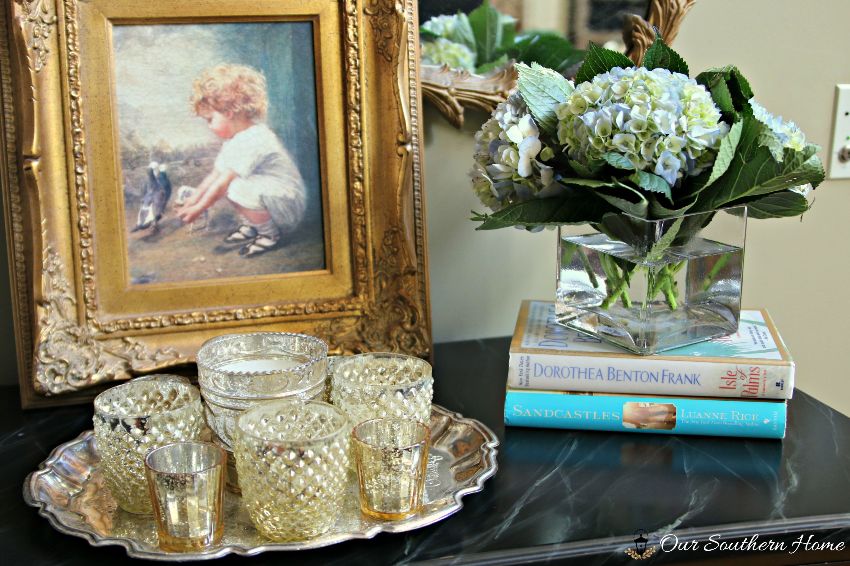Month 2 in One space, three ways decorating challenge with tips on using what you have by Our Southern Home 